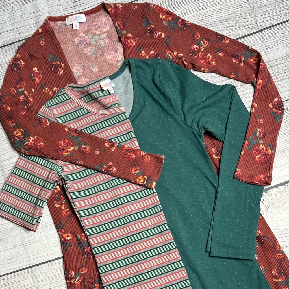 Z🐞LuLaRoe 3 Item Bundle Gigi,Lynnae & Sarah Size XS